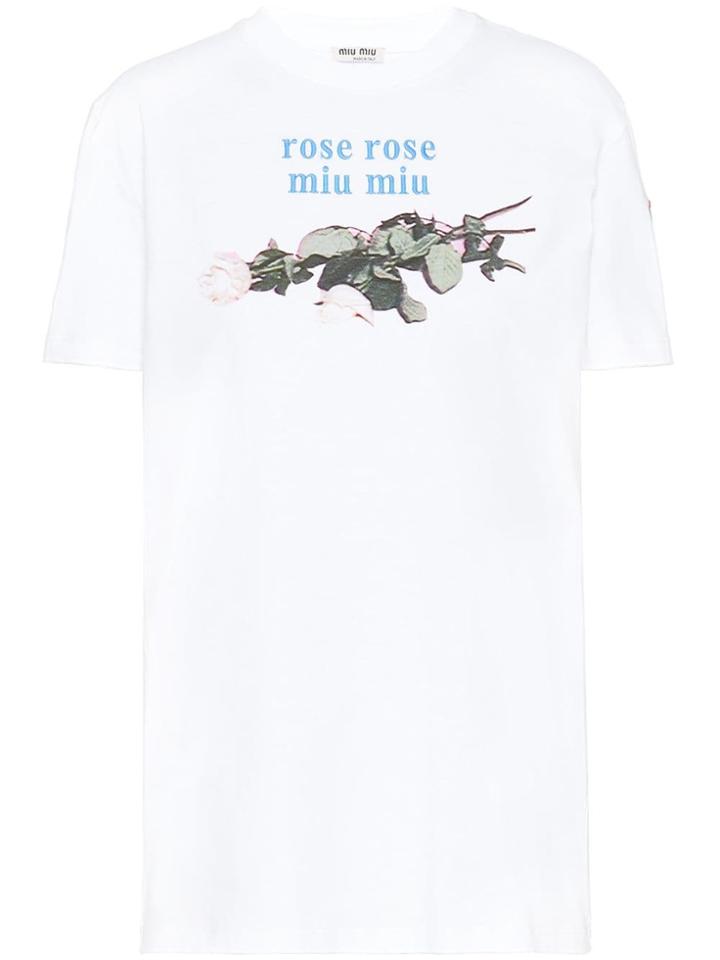 Miu Miu Printed T-shirt - White