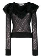 Philosophy Di Lorenzo Serafini Ruffle Neck Sweater - Black