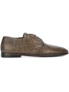 Dolce & Gabbana Woven Derby Shoes, Men's, Size: 42.5, Brown, Leather