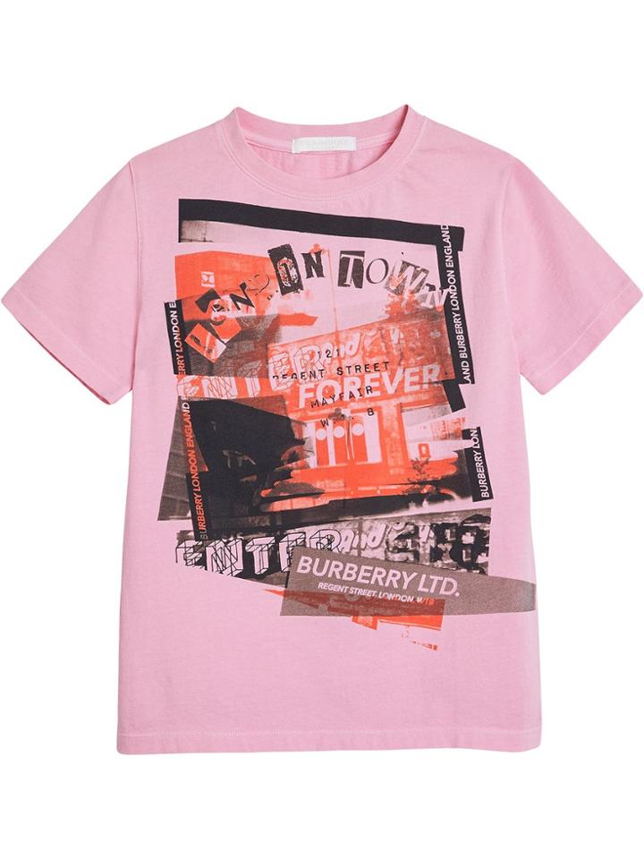 Burberry Kids London St. Graphic Print - Pink & Purple