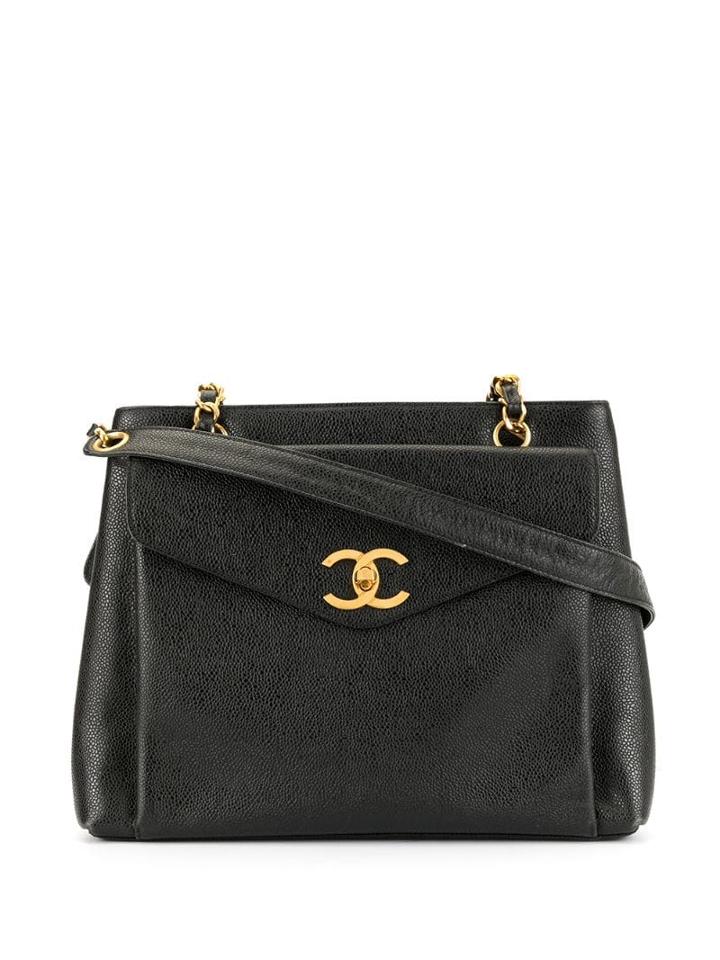 Chanel Pre-owned 1995's Turn-lock Shoulder Bag - Black