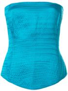 Gianfranco Ferre Vintage Strapless Fitted Corset - Blue