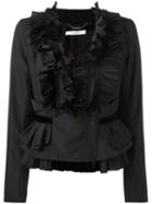Givenchy Frill Zip-up Blouse, Women's, Size: 38, Black, Polyester/viscose