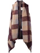 Semicouture Sleeveless Check Poncho, Women's, Size: 40, Polyester/virgin Wool/acrylic