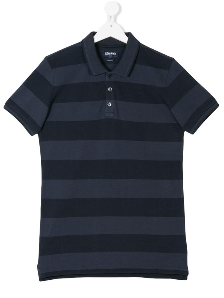 Woolrich Kids Teen Striped Polo Shirt - Blue