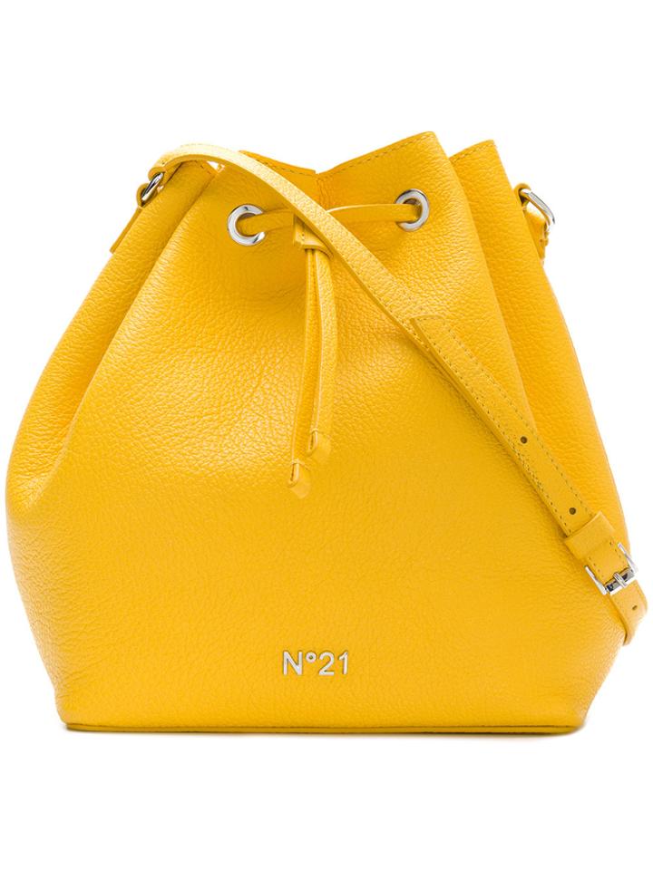 No21 Drawstring Bucket Bag - Yellow & Orange