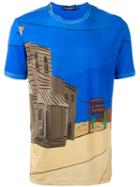 Dolce & Gabbana Western Print T-shirt, Size: 48, Blue, Cotton