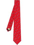 Burberry Modern Cut Archive Logo Print Silk Tie - Red