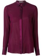 Alice+olivia Semi-sheer Blouse, Women's, Size: Medium, Pink/purple, Silk/spandex/elastane