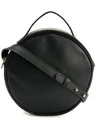 Marios Round Slogan Shoulder Bag - Black