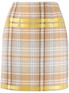 Federica Tosi Fitted Check Mini Skirt - Neutrals