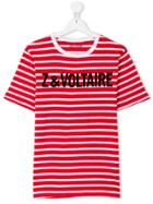 Zadig & Voltaire Kids Branded Striped T-shirt - Red