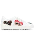 Valentino Embellished Butterfly Sneakers - White