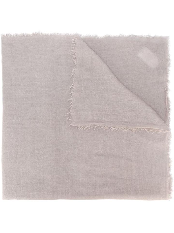 Rick Owens Raw Edge Scarf, Men's, Nude/neutrals, Silk/cashmere