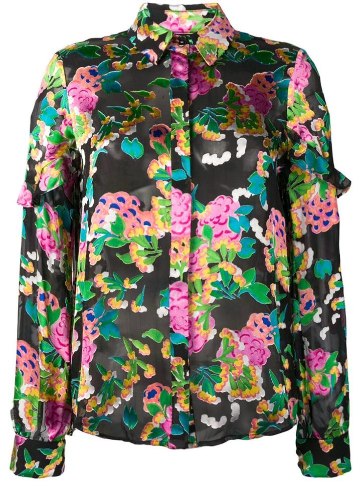 Saloni Hydrangea Print Shirt - Black