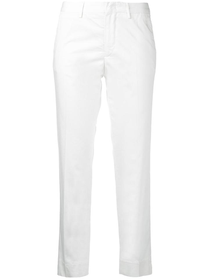 Pt01 - Cropped Trousers - Women - Cotton/spandex/elastane - 46, White, Cotton/spandex/elastane