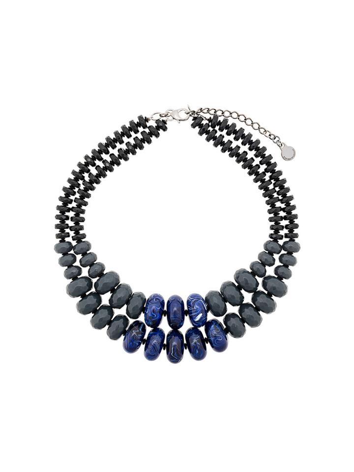 Emporio Armani Double Stranded Necklace - Grey