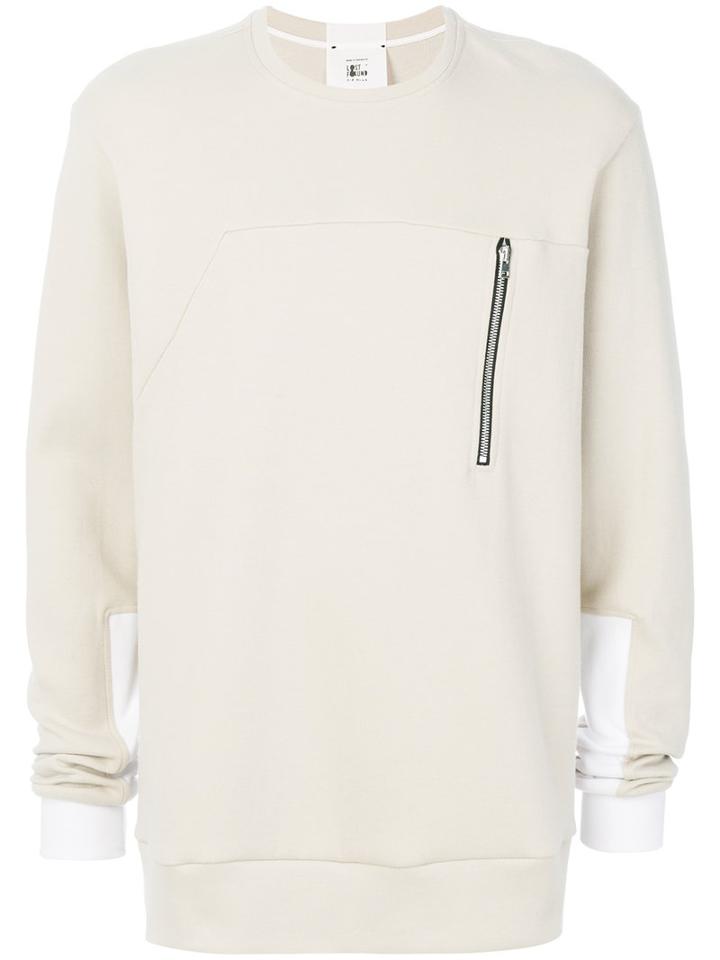 Lost & Found Rooms - Zip Pocket Sweatshirt - Men - Cotton - Xs, Nude/neutrals, Cotton