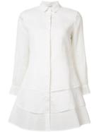 Brunello Cucinelli Short Shirt Dress, Women's, Size: Large, White, Silk/cotton