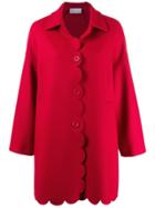 Red Valentino Scalloped Coat - D05 Deep Red