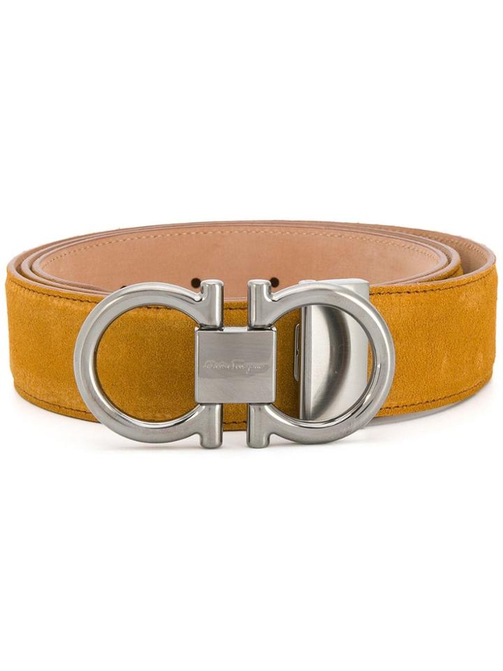 Salvatore Ferragamo Adjustable Gancini Belt - Yellow
