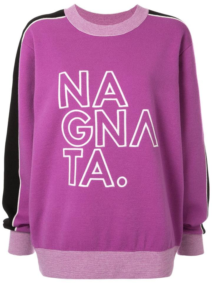 Nagnata Embroidered Logo Jumper - Purple