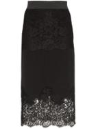 Dolce & Gabbana Lace-insert Pencil Skirt - Black