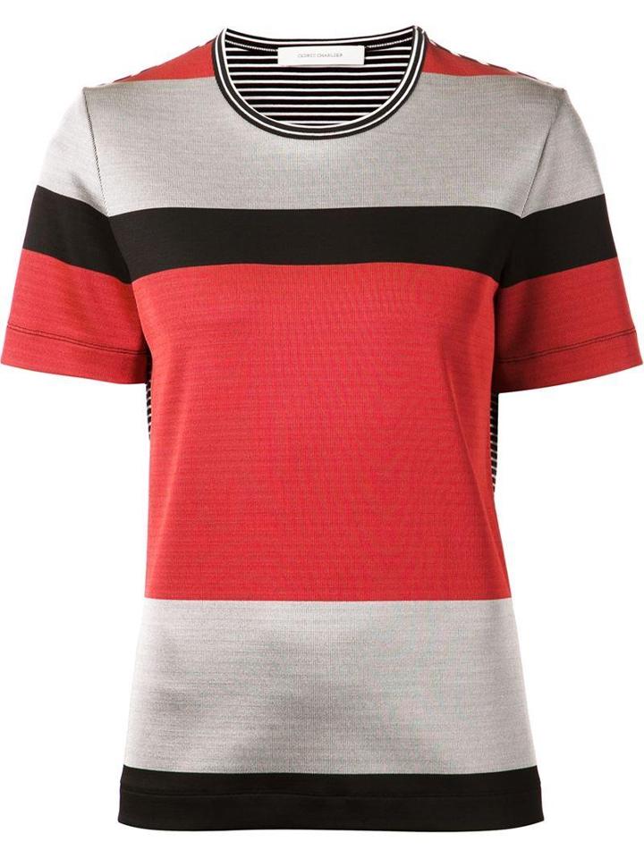 Cedric Charlier Striped Pattern Top