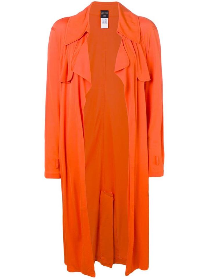 Jean Paul Gaultier Pre-owned 1990's Draped Midi Coat - Orange