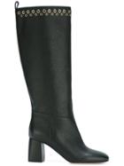 Red Valentino Eyelet Detail Knee Boots