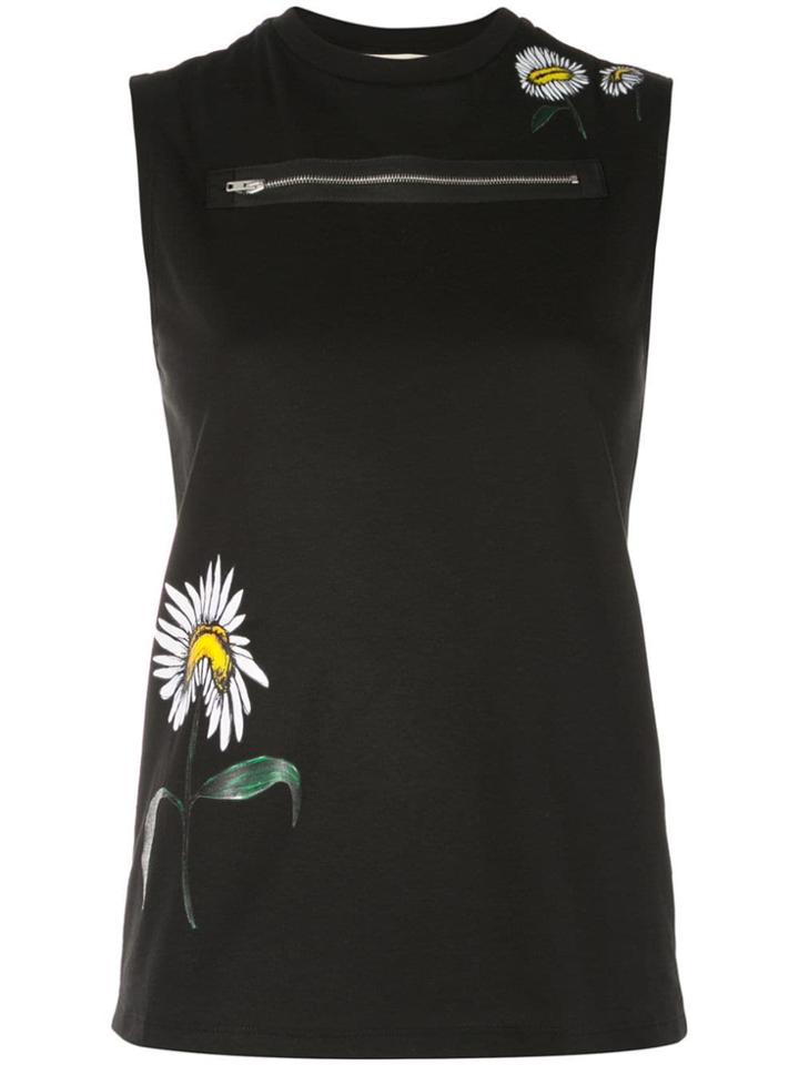 1017 Alyx 9sm Zip Front Daisy Print T-shirt - Black