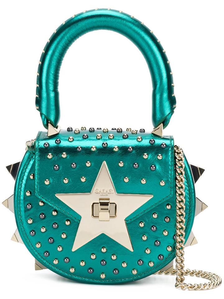 Salar Studded Star Embellished Mini Bag - Green