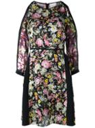 3.1 Phillip Lim - Flower Print Dress - Women - Silk - 4, Black, Silk