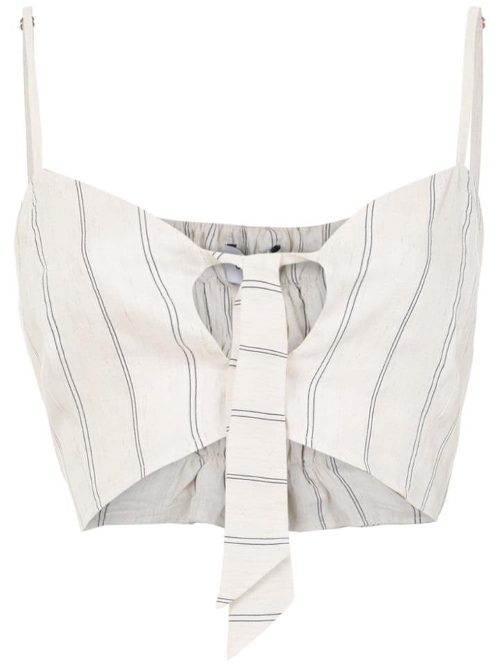 Olympiah Fiora Linen Cropped Top - White