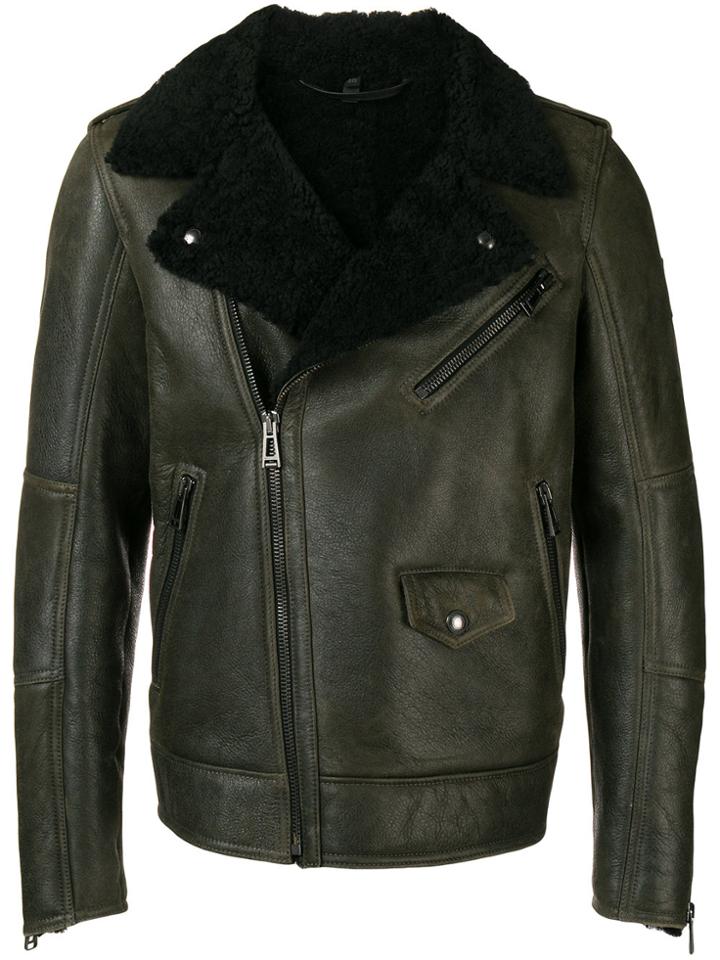 Belstaff Shearling-lined Biker Jacket - Green