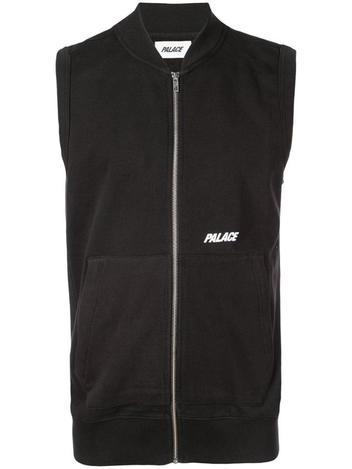 Palace Logo Zipped Vest - Black