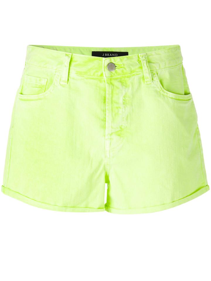 J Brand - Fitted Denim Shorts - Women - Cotton/spandex/elastane - 26, Green, Cotton/spandex/elastane