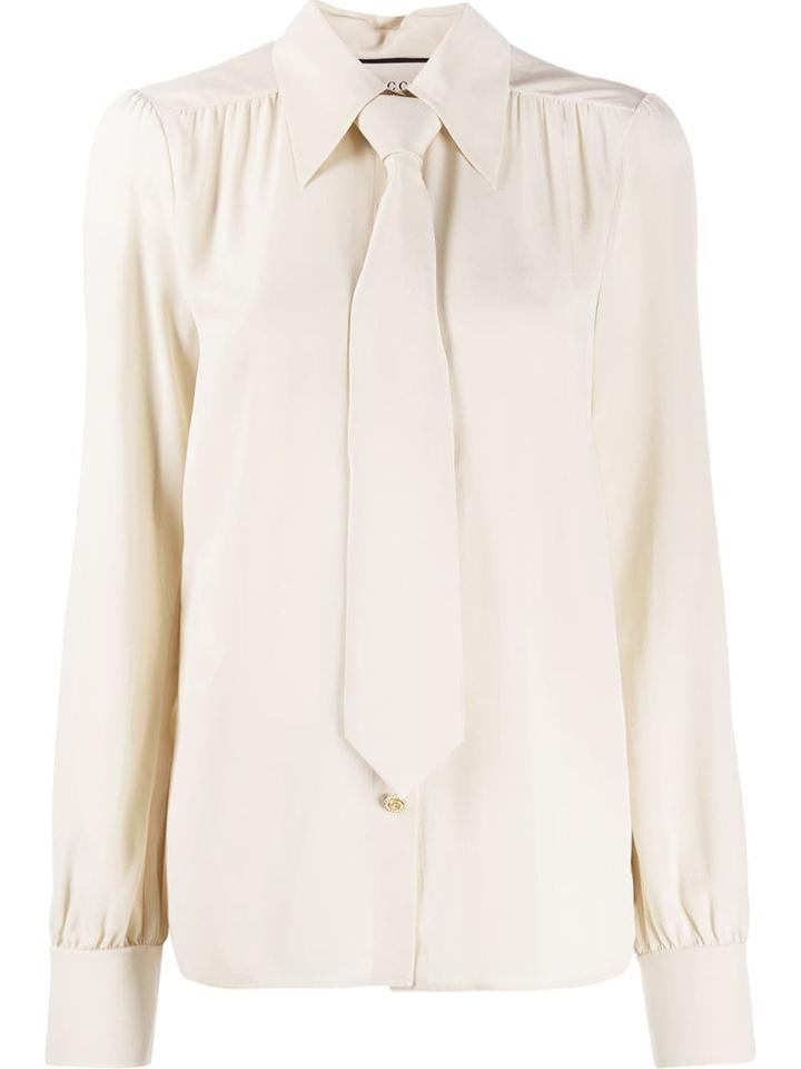 Gucci Neck Tie Blouse - Neutrals
