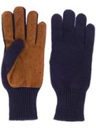 Brunello Cucinelli Suede-panelled Gloves - Blue