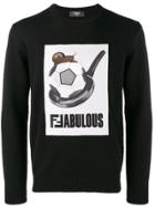 Fendi Slogan Graphic Print Sweater - Black