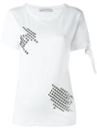 J.w.anderson - Studded Detail T-shirt - Women - Cotton - 6, White, Cotton