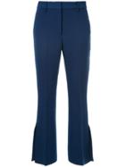 Msgm Side Slit Tailored Trousers - Blue