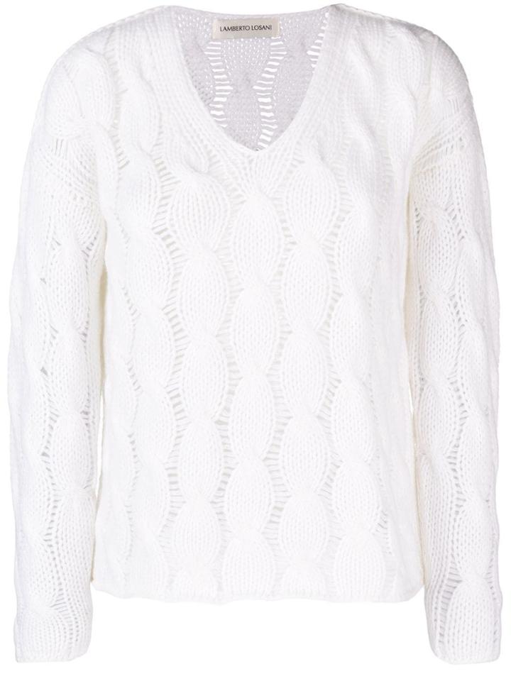 Lamberto Losani Cable Knit Sweater - White