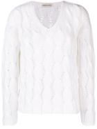 Lamberto Losani Cable Knit Sweater - White