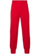 Alexander Mcqueen High Waisted Track Pants - Red