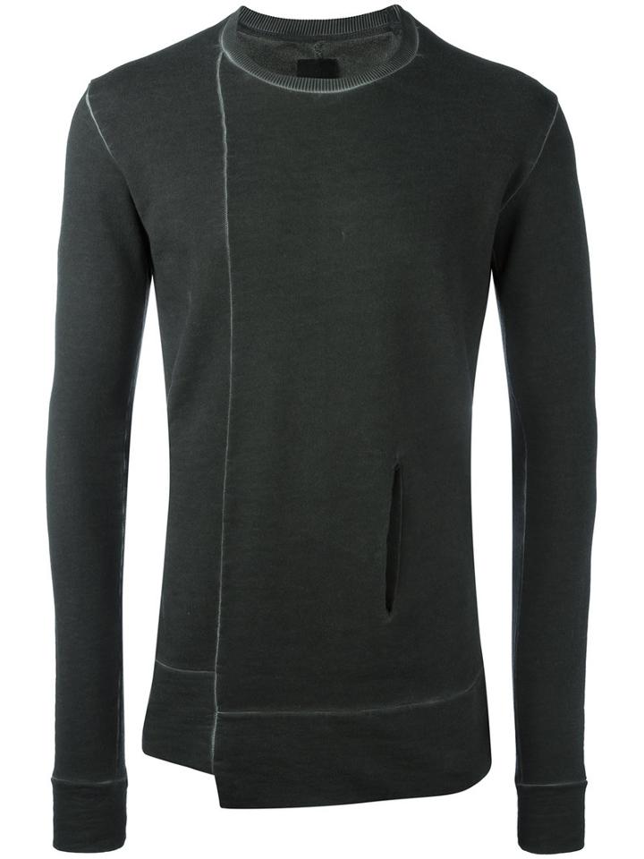 Thom Krom Asymmetric Hem Sweatshirt, Men's, Size: Small, Black, Cotton
