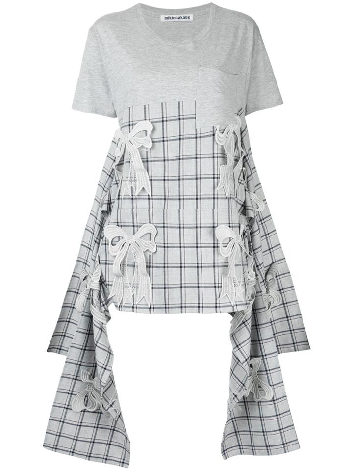 Mikio Sakabe Asymmetric Ribbon T-shirt - Grey
