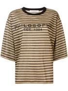 Philosophy Di Lorenzo Serafini Striped Lurex T-shirt - Gold