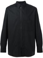 Y-3 Zipped Longsleeved Shirt, Men's, Size: Large, Black, Cotton