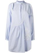 3.1 Phillip Lim - Cold Shoulder Shirt - Women - Silk/cotton - 4, Blue, Silk/cotton